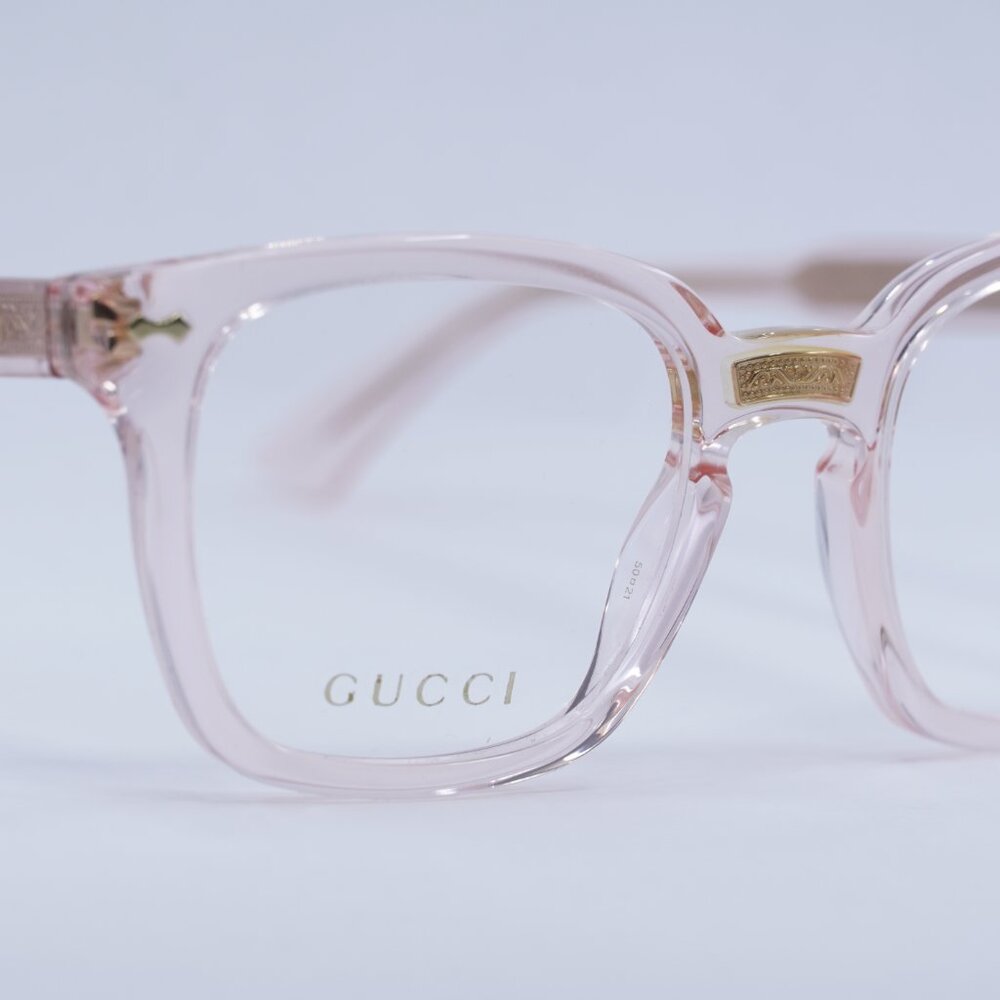 Gucci GG0184O 013 Eyeglasses Transparent Pink 50mm Square Frame - Picture 5 of 12